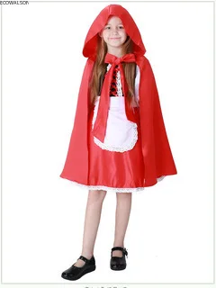 

Child Kids Halloween Little Red Riding Hood Cosplay Costume Red Dress Up Fairy Tale Adult Stage Play Costume 2022