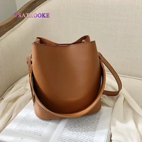 women vintage designer luxury shoulder bag high quality pu leather bucket bag fashion large capacity crossbody composite bag