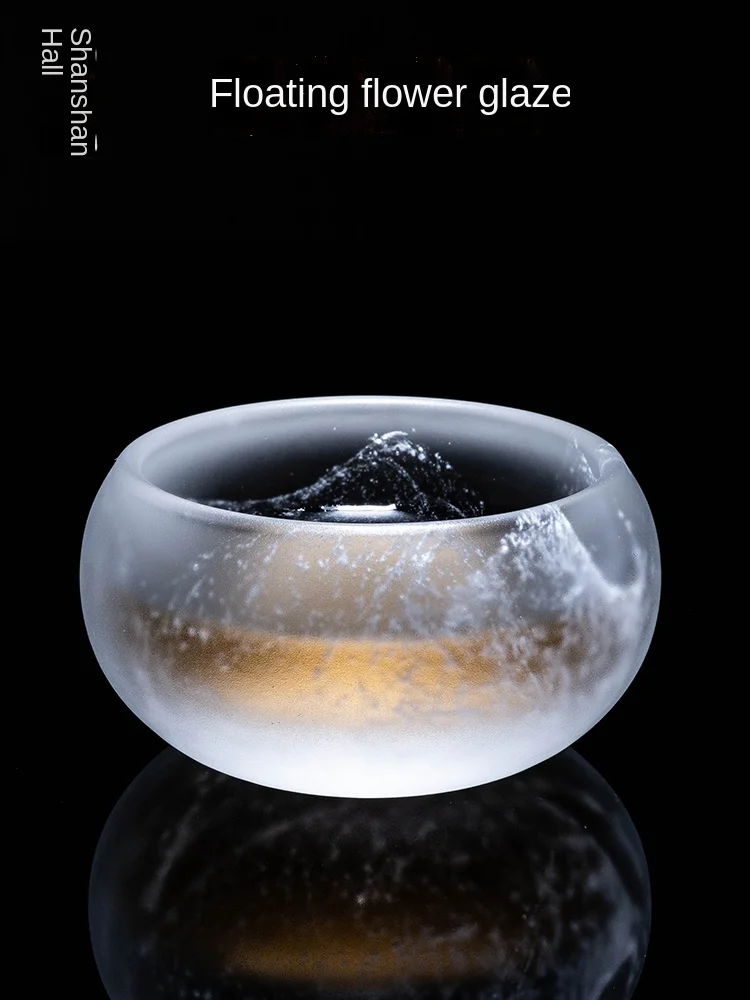 Стеклянная чашка для чая с плавающими цветами портативного одноместного гайwan
