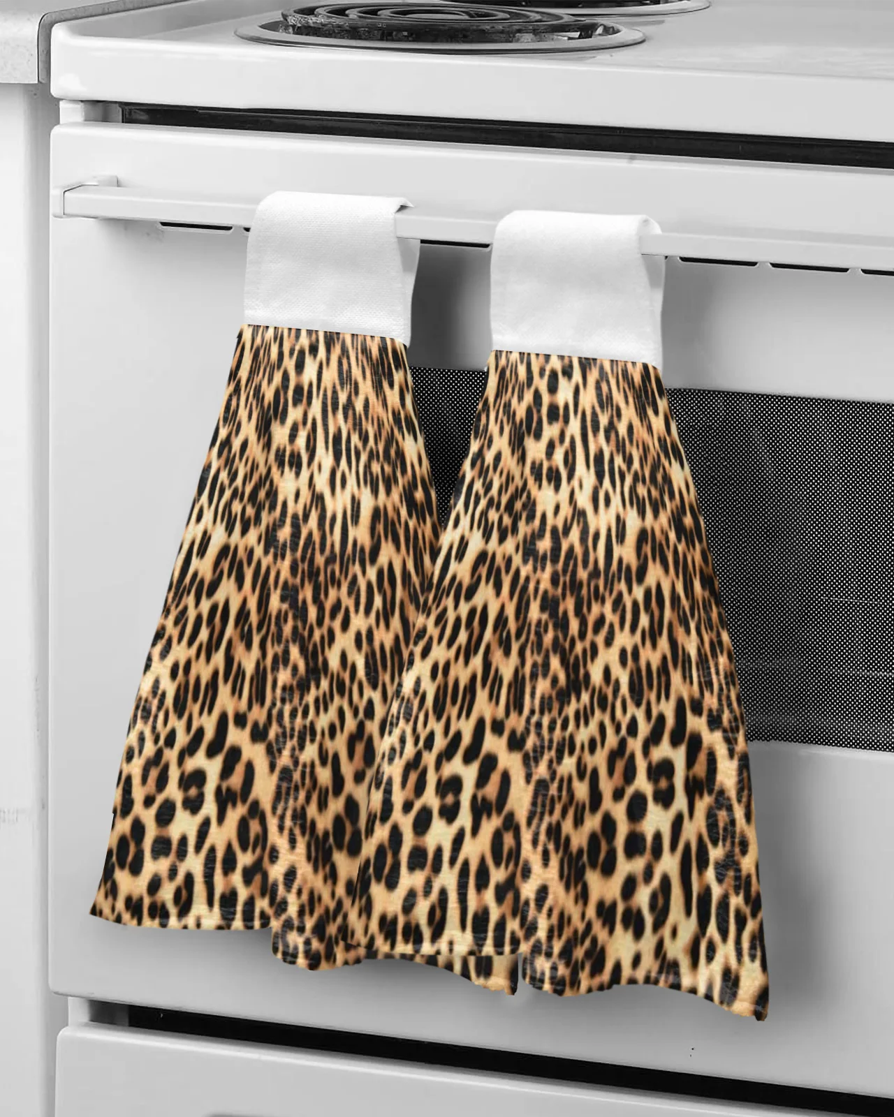 

Animal Print Leopard Texture Hand Towels For Bathroom Absorbent Microfiber Kitchen Towel Tableware Cleaning Towel