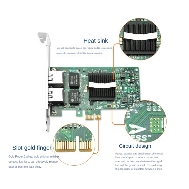 

Dual Port PCI-E Gigabit Network Card 82575EB E1G42ET/EF/E1G44ET Gigabit Server Adapter for Computer