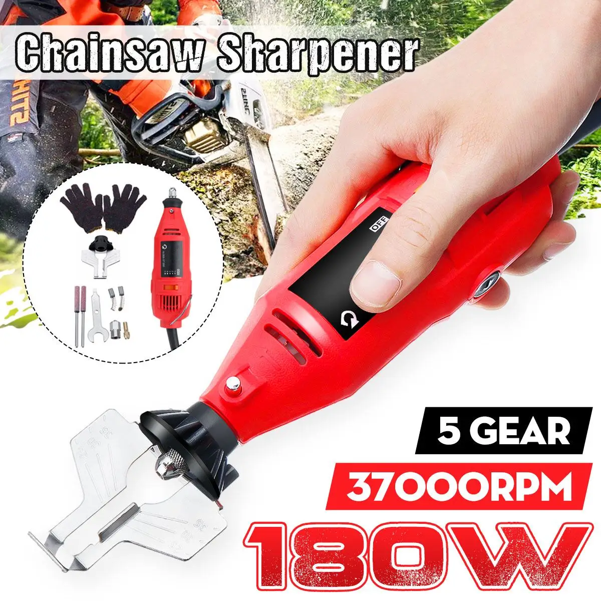 

180W Electric Power Chain Saw Sharpener Grinder Machine Garden Tools Portable Electric Chainsaw Sharpening