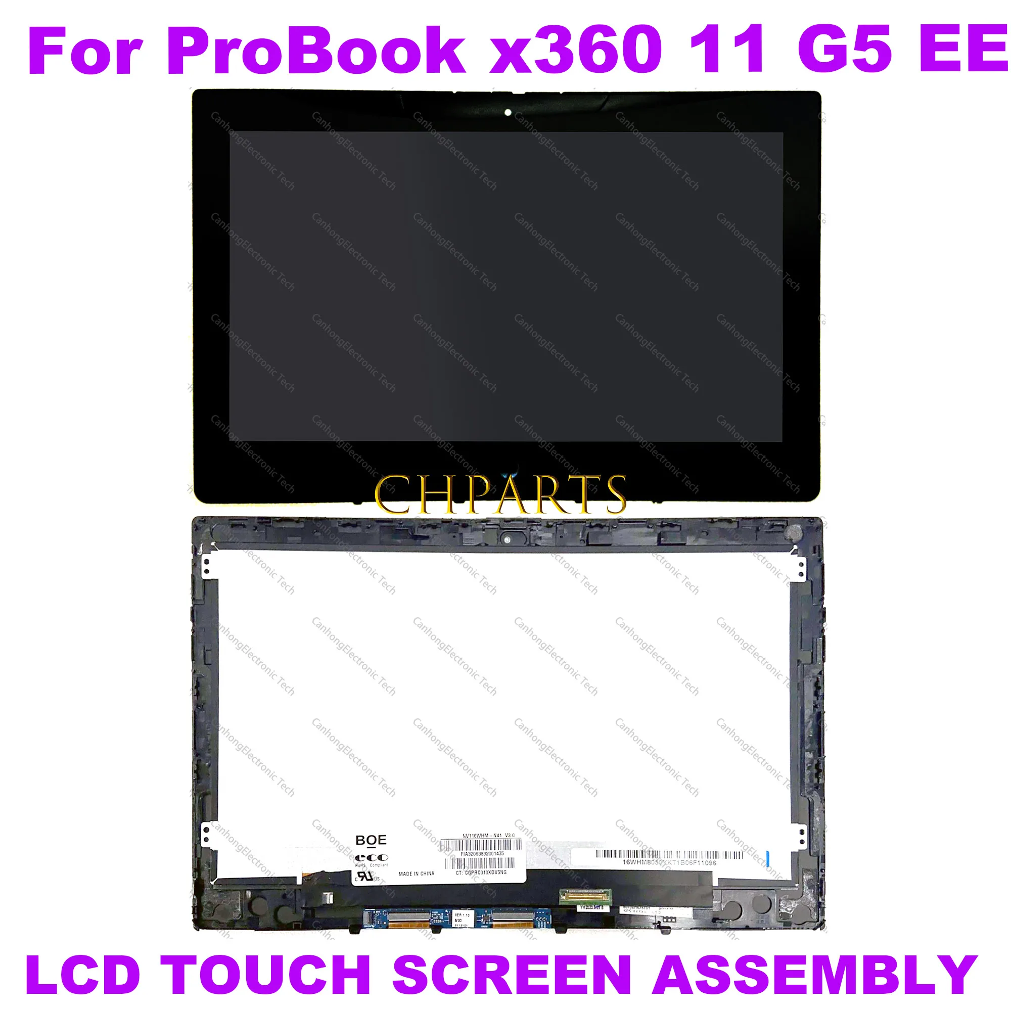 

11.6-inches for HP ProBook x360 11 G5 EE HD WXGA 1366x768 LCD Display Touch Screen Digitizer LAPTOP Replacement Assembly