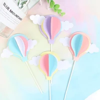 cute colorful clouds cake topper girl for party kids baby hot air balloon happy birthday cake decoration birthday gifts decor