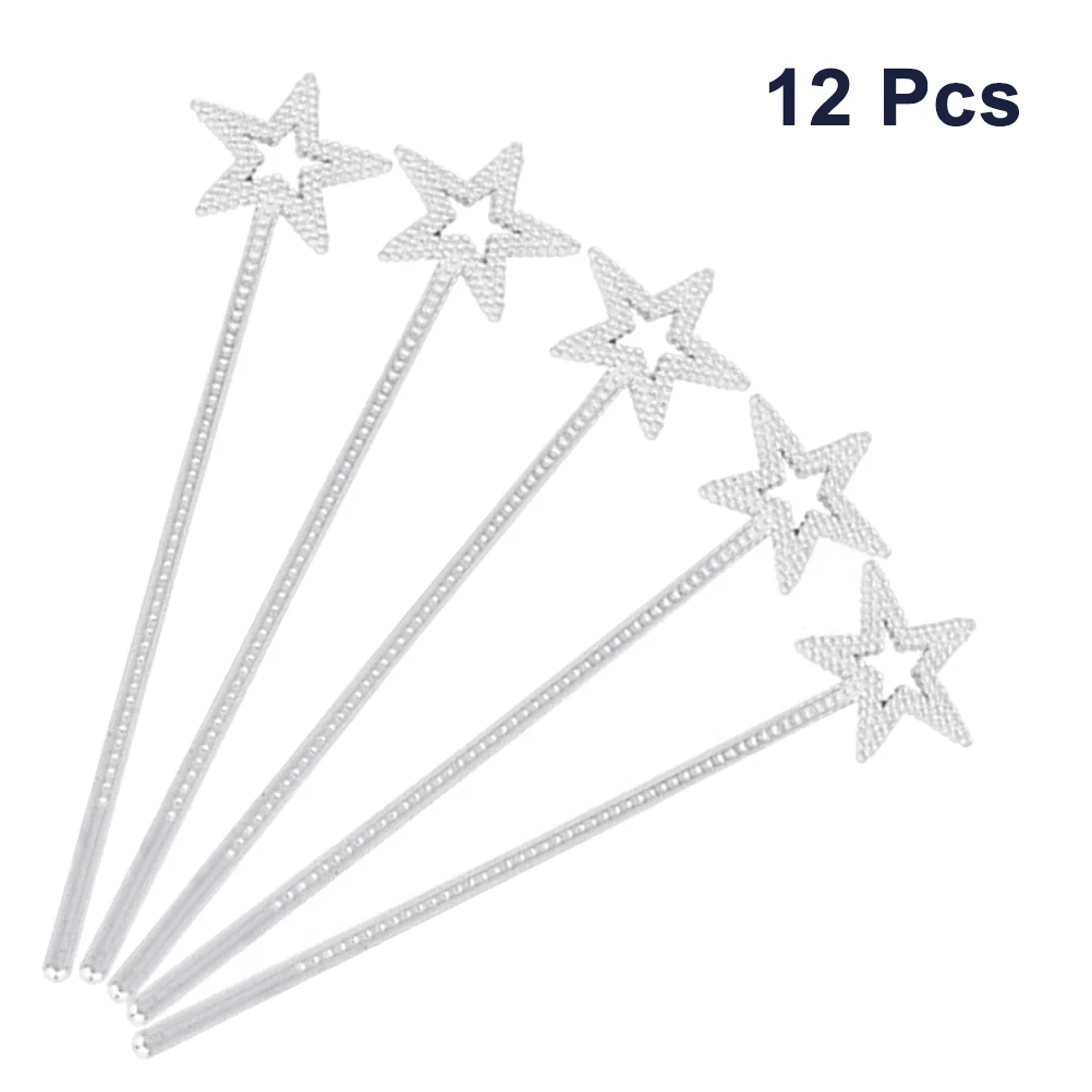 

12pcs Girls Costume Props Star Angel Fairy Wands Star Fairy Sticks Star Shaped Wands for Birthday Party Wedding
