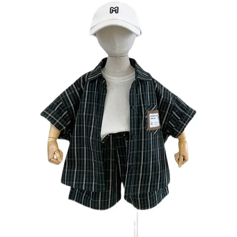 

Детская одежда, летние костюмы для мальчиков, новинка 2022, красивый модный однобортный пиджак и брюки для мальчиков в Корейском стиле, компле...