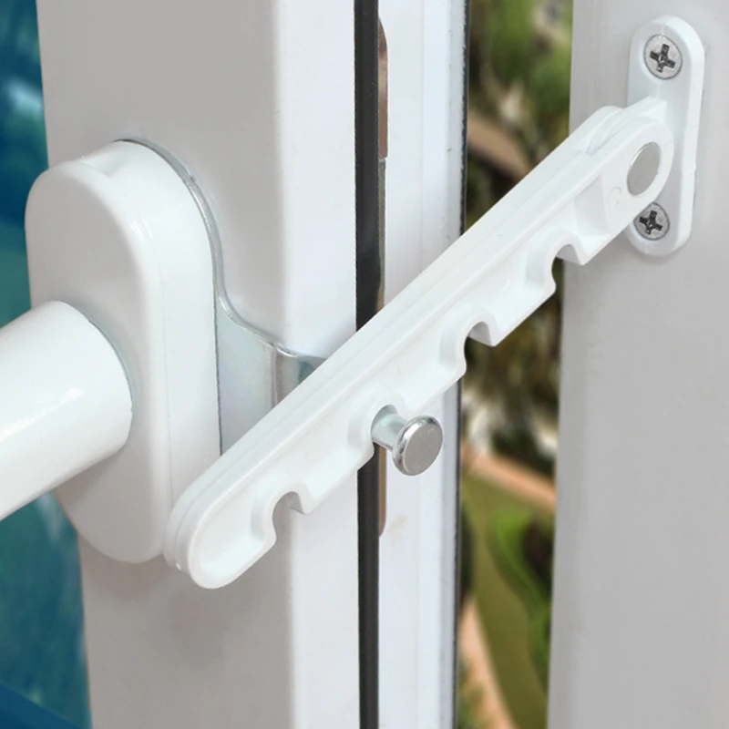 

2022 New Window Limiter Latch Position Stopper Casement Wind Brace Home Security Door Windows Sash Lock Child Safety