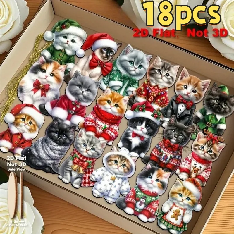 

Набор из 18 деревянных кулонов с котятами MOONBIFFY