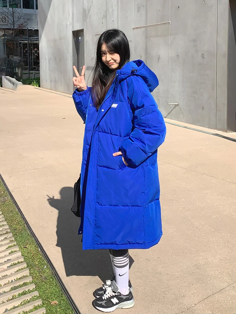 Down Cotton Jacket Female Long Coat Autumn Winter Women's 2022 New Hooded Loose Winter Cotton Padded Jacket Parkas