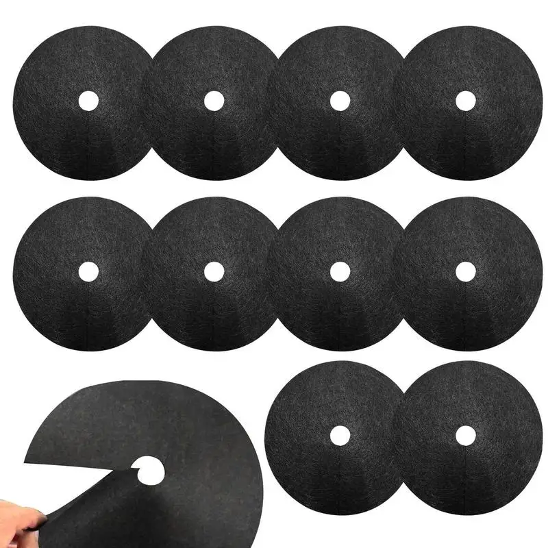 

Woven Tree Mulch Rings 10pcs Thickened Tree Protector Mat Round Anti Grass Gardening Fabric Cover For Weed Control Root