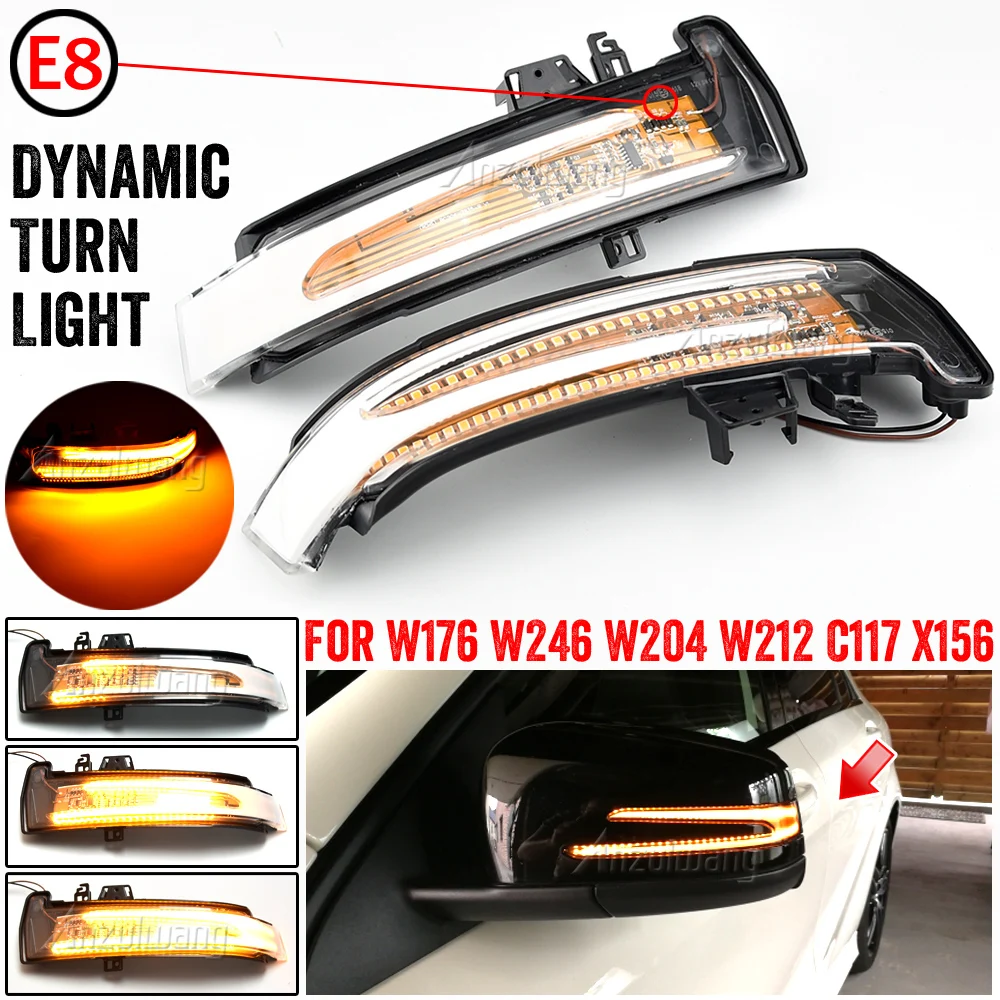 

Dynamic Blinker LED Turn Signal Light Indicator For Mercedes-Benz A B C E S CLA GLA CLS Class W176 W246 W204 W212 C117 X156 W221