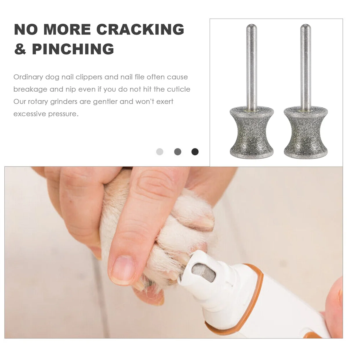 Набор из 2 алмазных шлифовальных насадок для собачьих ногтей вращающегося