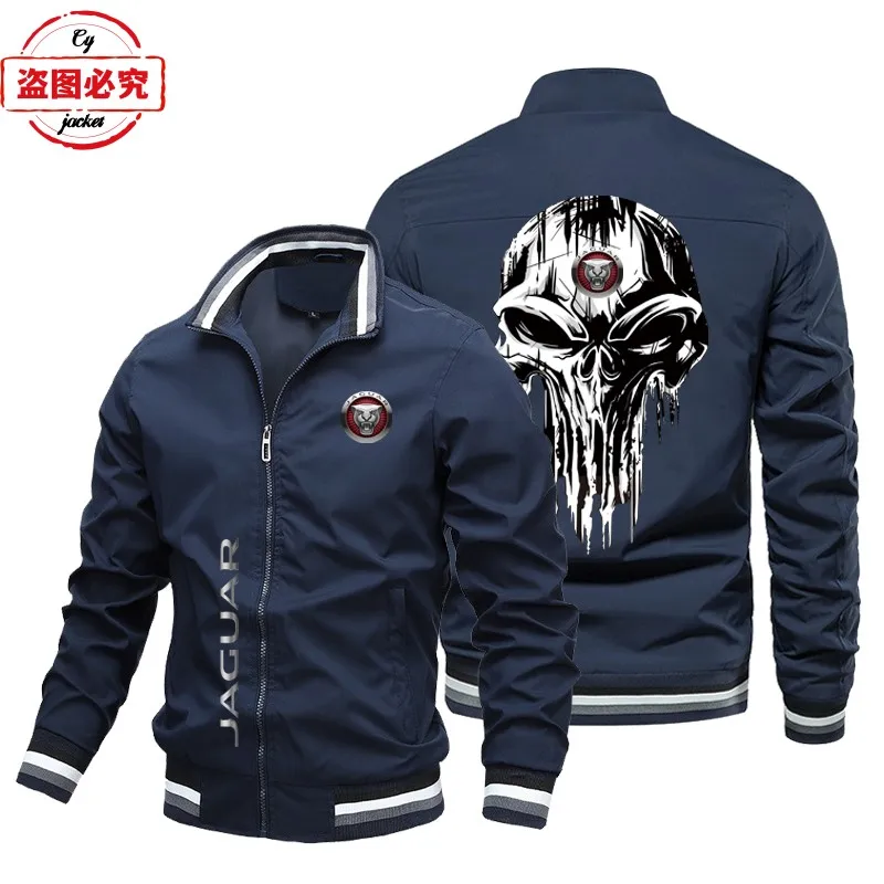 Jaguar logo supercar racing jacket loose long-sleeved men's top stand-up collar zipper team uniform
