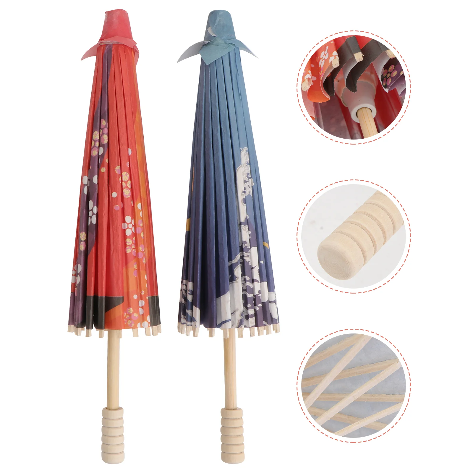 

2 Pcs Toys Kids Asian Silk Parasol Wedding Umbrella Parasol Umbrella UV Protection Sun Umbrella Walking