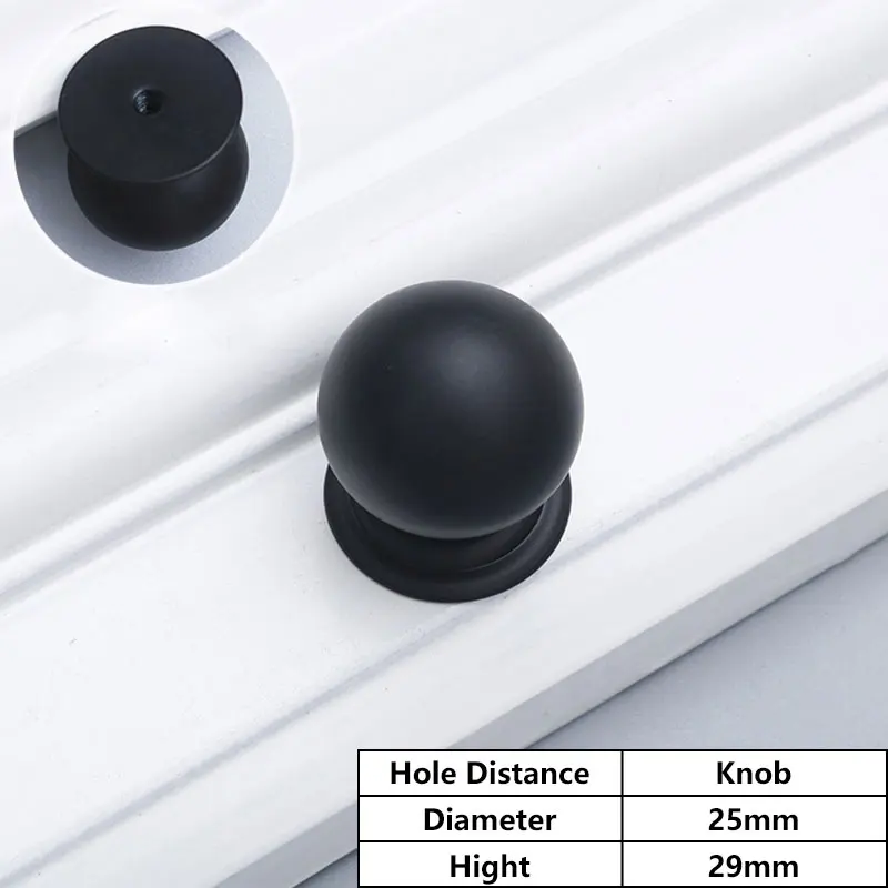 

Однотонная ручка для шкафа из алюминиевого сплава с одним отверстием, круглая черная, золотая ручка для шкафа, черная, Золотая настольная ручка для выдвижного ящика, фурнитура для мебели