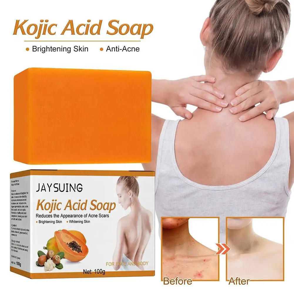

2pcs 100g Kojic Acid Soap Skin Whitening Face Body Lightening Dark Skin Bleaching Glycerin Base Anti Acne Cleaning Handmade Bath