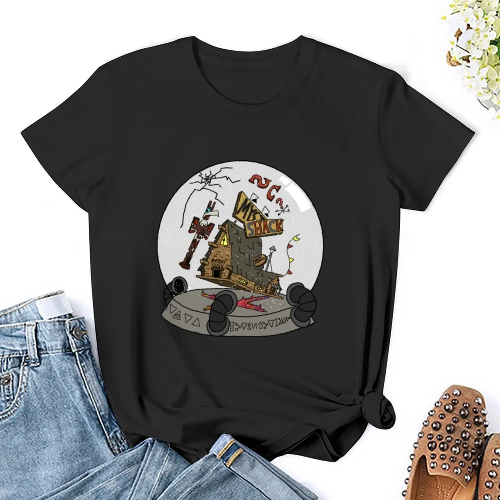 Женская Винтажная Футболка с принтом Снежный шар