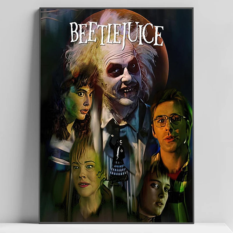 Классический фильм B-Beetlejuice Horror Comedy Винтаж Тим Бертон плакат рамки настенные