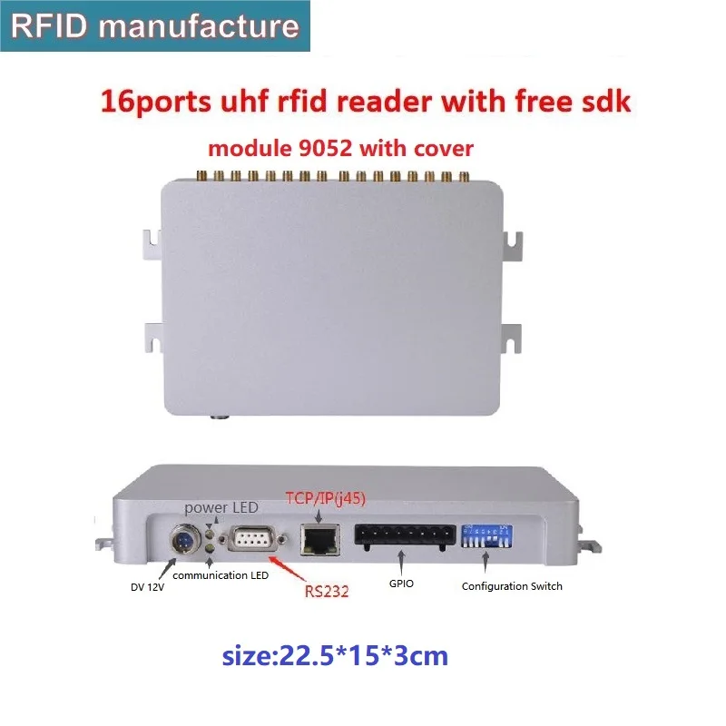 16ports long reading range multiple tag uhf rfid reader with development-board TCP/IP rs232 for library book management | Безопасность и