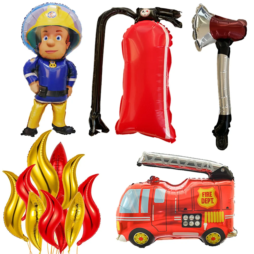 Пожарный Сэм Фотофон украшение пожарный пламя воздушный шар грузовик тематика