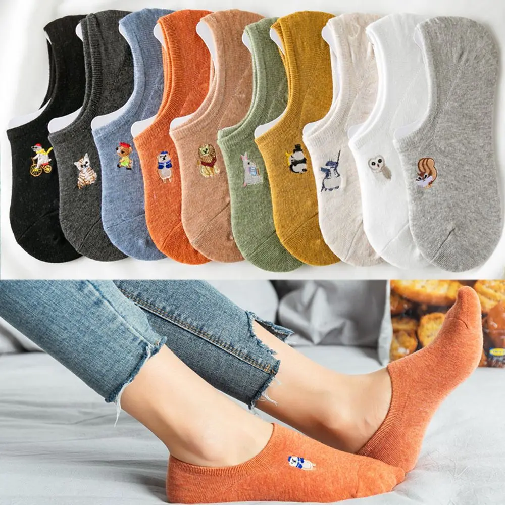 

Летние женские милые Носки с рисунком животных, летние дышащие повседневные забавные носки для девочек