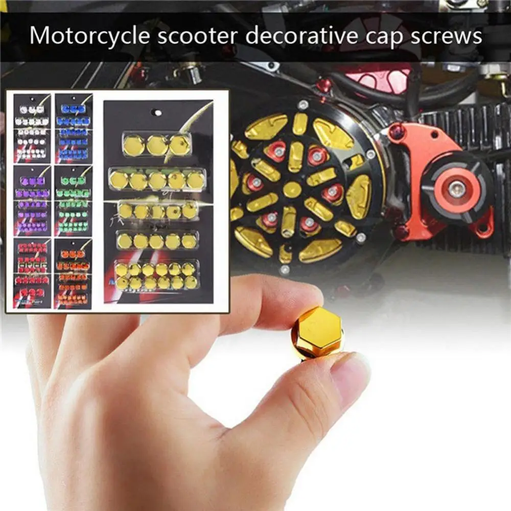 30Pcs Motorcycle Scooter Screw Nut Bolt Caps Cover Decor Motorbike Ornament cool and stylish.