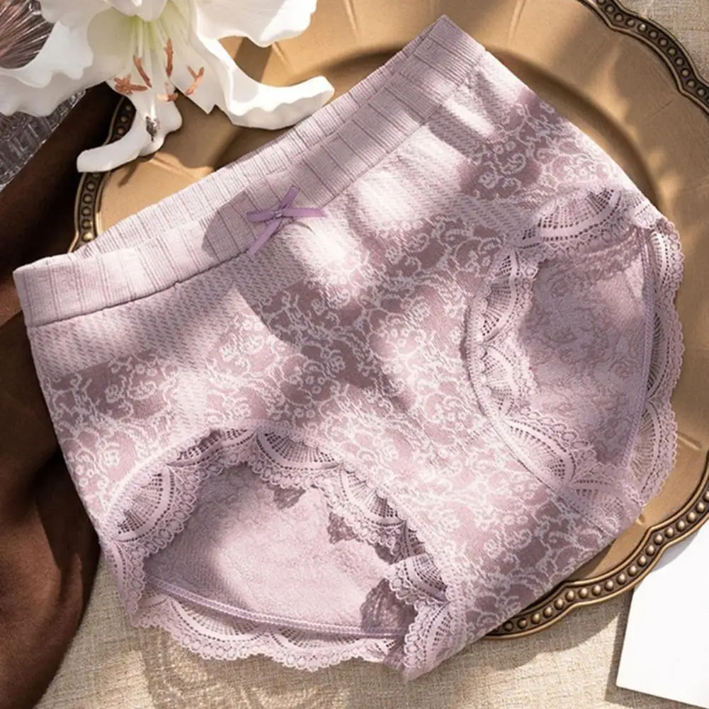 

Trendy High Waist Lace Lady Panties Briefs Anti-deformed Stretchy