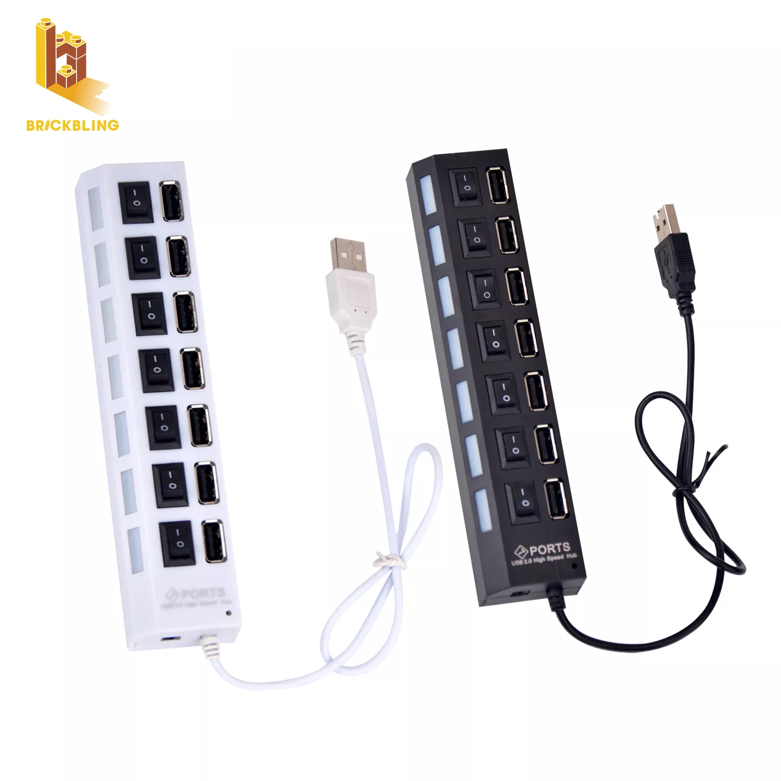 Brick Bling USB Expansion Boards DIY LED Light 7Ports 4Ports Accessories Strip Lights Compatible With Building Blocks Model