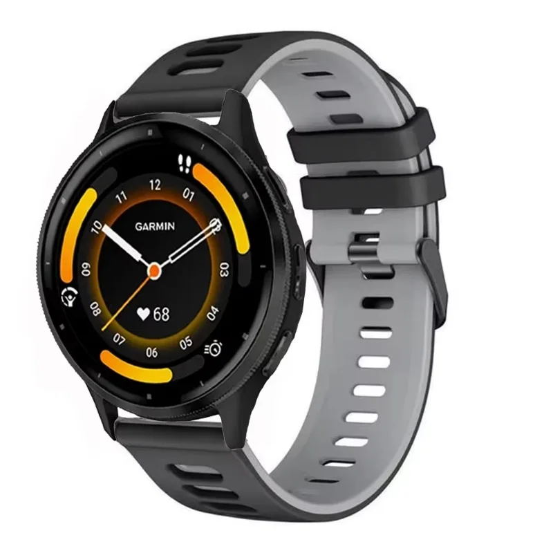 Фото Силиконовый ремешок 20 мм 22 мм для Garmin Forerunner 265/255/955/965/165/55 дышащий браслет для Garmin Venu3-2/Vivoactive 4-5 ремень №2