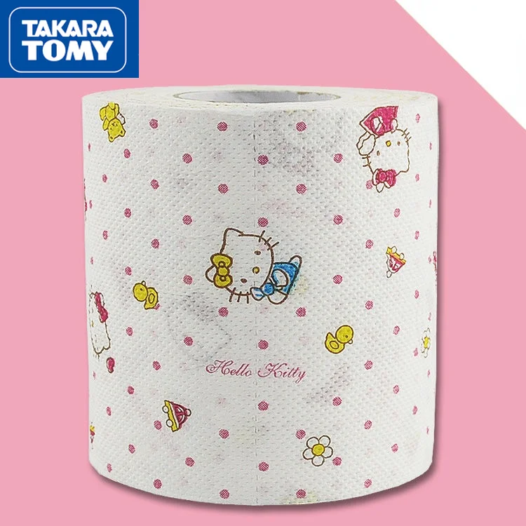

TAKARA TOMY мультфильм цветной мультфильм Hello Kitty Печатный сердечник рулон бумаги Семейный пакет гигиенические креативные рулоны ткани