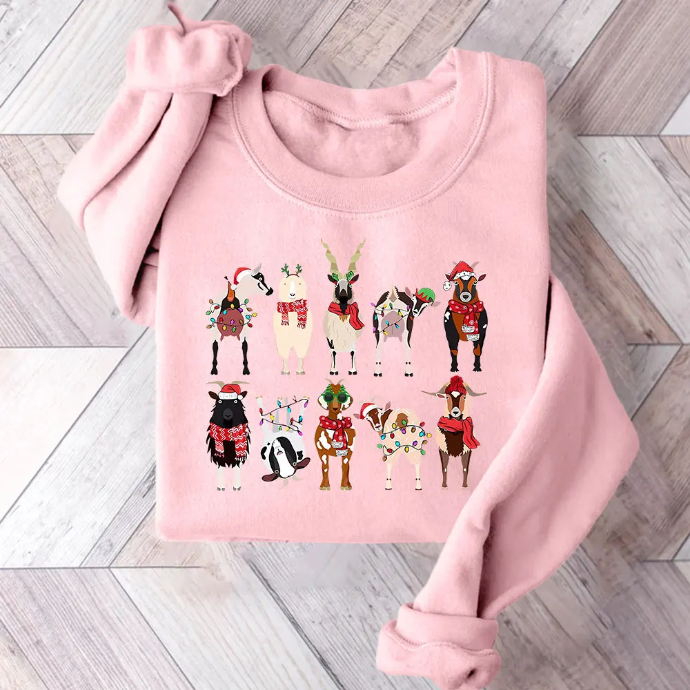 Женская Толстовка С Капюшоном Повседневная Свободная Посадка Рождественским