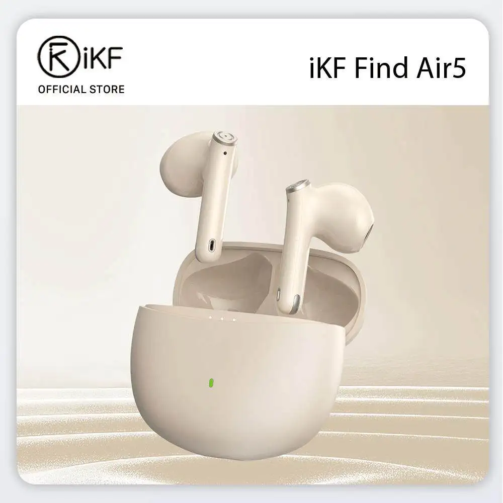 

iKF Find Air 5 Bluetooth Earbuds Wireless Noise Cancellation HiFi Sound Dual Host Bluetooth V5.3 30 Hours Battery Life