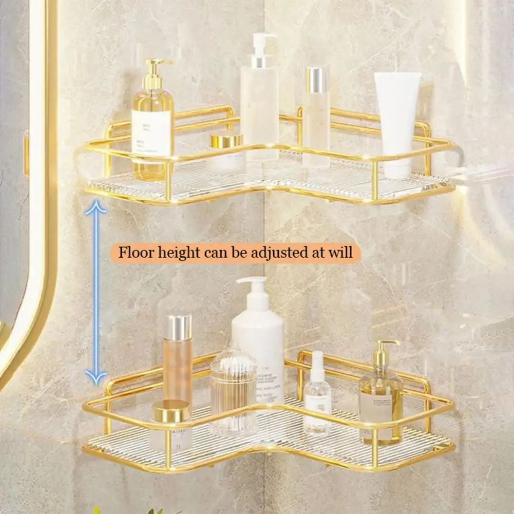 

Shower Rack Durable Space-saving Bathroom Corner Organizer Shelf for Home Kitchen Toilet Ideal Bathroom Accessories Long-lasting