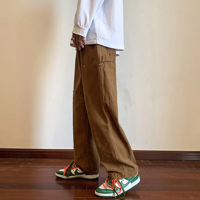 

Men's Trousers Straight Solid Color Pants Casual Vintage Sports Spring And Autumn Tidal Current Recommend 2022 Hot Sale