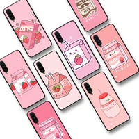 maiyaca japanese strawberry milk phone case for samsung s20 lite s21 s10 s9 plus for redmi note8 9pro for huawei y6 cover