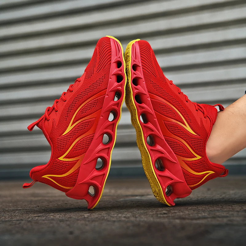 Men's Flame Printed Sneakers Blade Sports Shoes Male Comfortable Running Shoes Men Sneakers Trainers Outdoor Mens Athletic Shoes