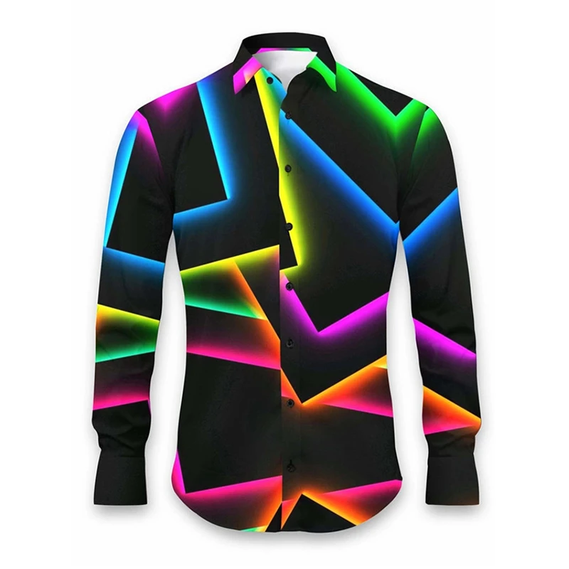 2024 осенняя рубашка в полоску для мужчин уличные рубашки Harjauku с длинным рукавом