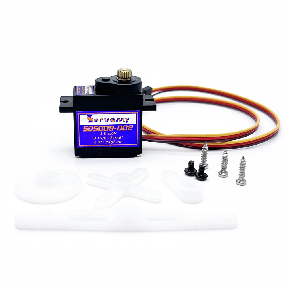 

Servomy SDS009-02 9g сервопривод, цифровая металлическая шестерня, низкопрофильная, 0,15 кгс/см, 4,8 сек/60 °, без нагрузки, В, для плавного хода, дрифта, радиоуправляемого автомобиля
