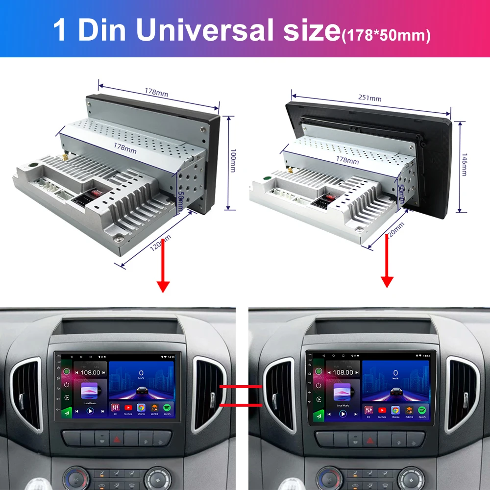 Автомагнитола JMANCE мультимедийный плеер на android 10 с &quotэкраном GPS 2 Гб ОЗУ 32 ПЗУ для