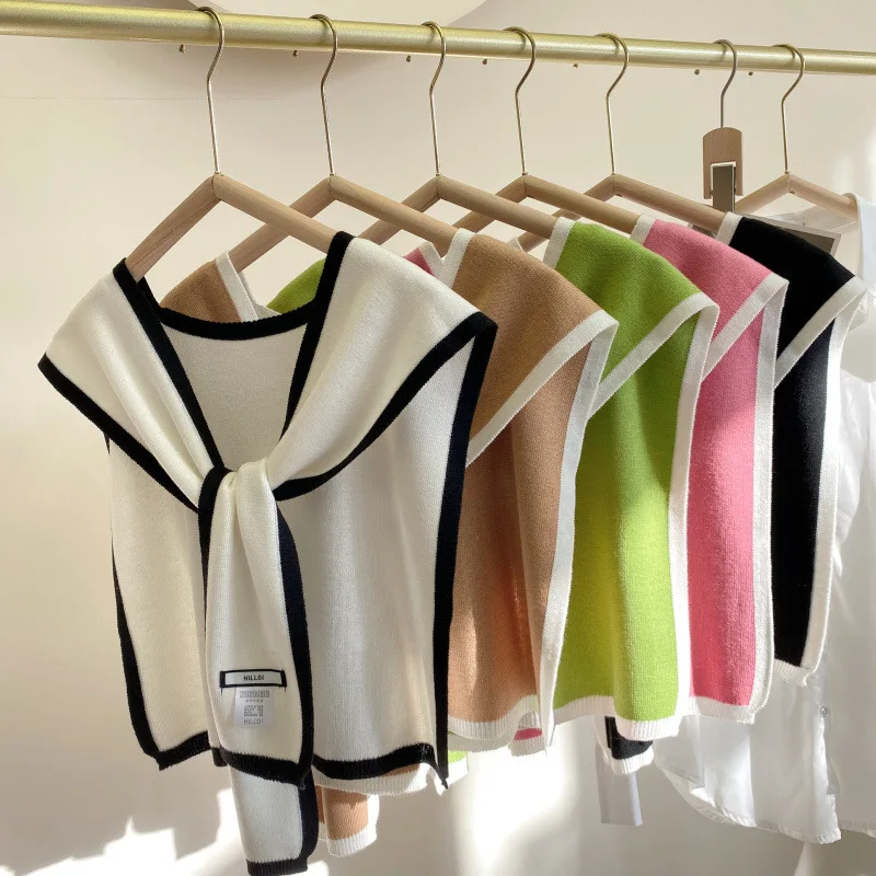 

Однотонная женская накидка на плечи, маленькая накидка, полурубашка, искусственный воротник, съемный свитер, шейный воротник, ложный воротник