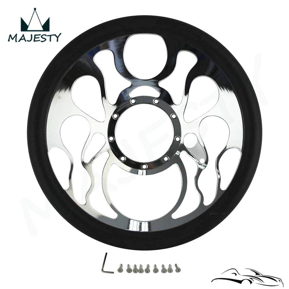 

14" Chrome Half Wrap PVC 9 Bolt Steering Wheel For Chevy GMC Jeep Oldsmobile