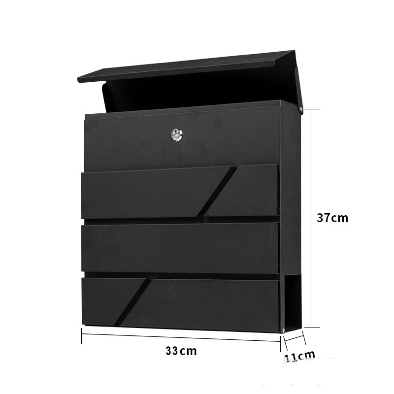 

Modern Metal Mailbox Rainproof Postbox Letterbox with Lock