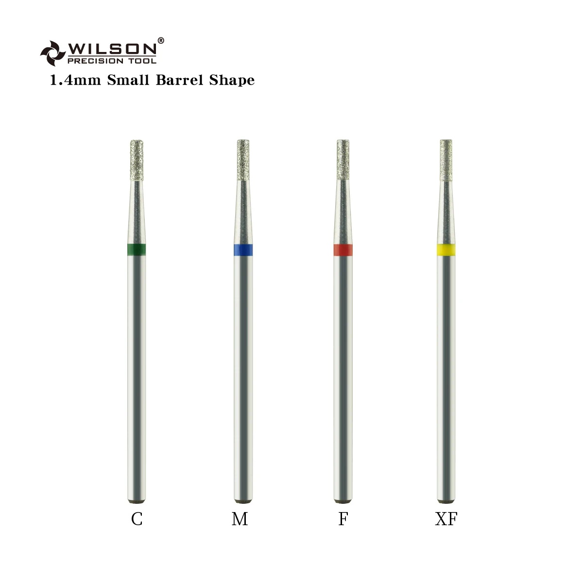 

1.4mm Short Barrel Shape Diamond Bits nail drill bits WILSON PRECISION TOOL