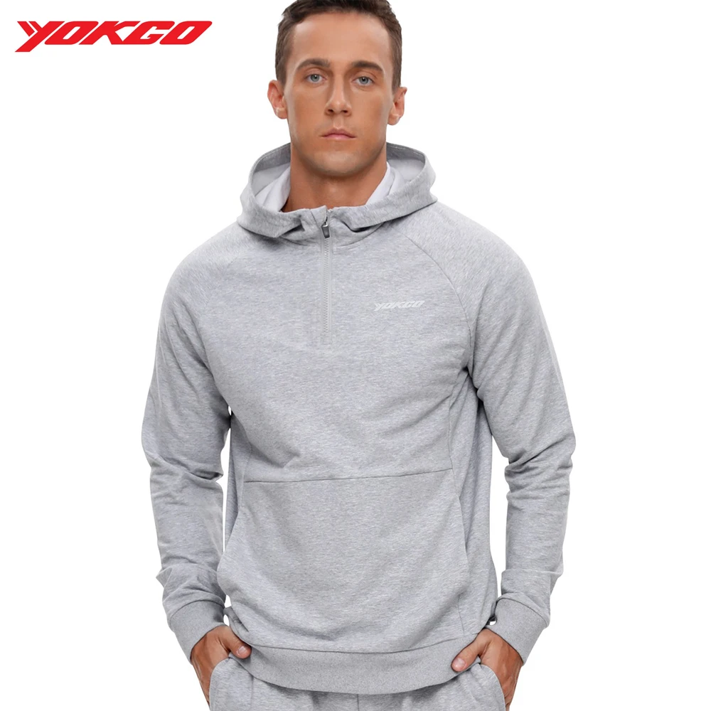 

YOKGO Men's Hoodie Long Sleeve Winter Althetic Workout Sports Sweater New Fashion Fitness Hooded Jacket