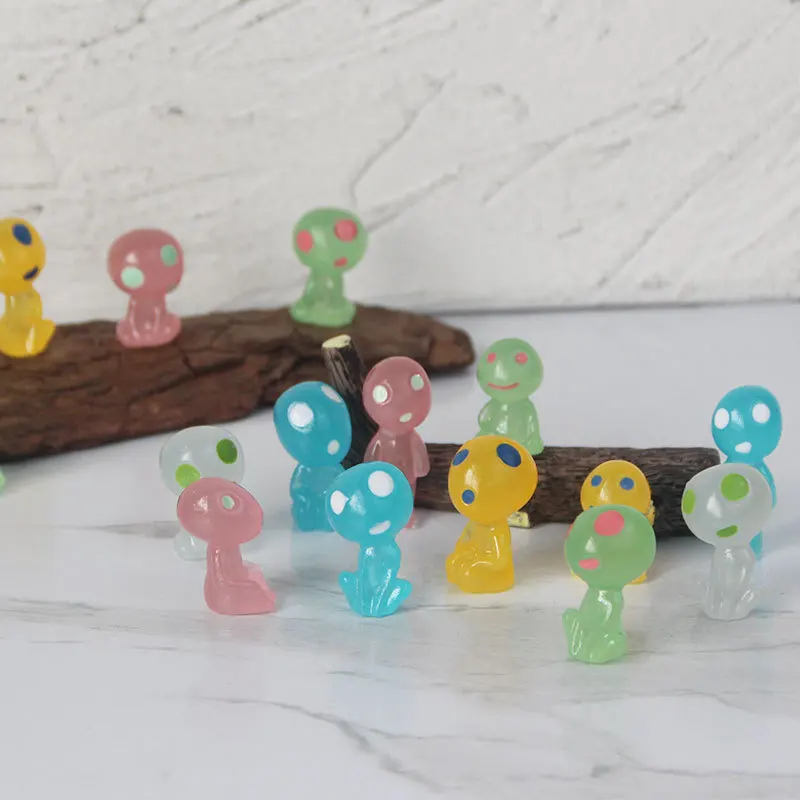 Зеленый/синий 10 шт. светящиеся фигурки эльфов и духов микропейзажный орнамент