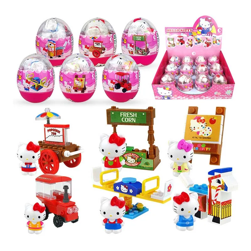 

Anime Original Sanrio Characters Hello Kitty Blind Box Mystery Box Building Blocks Toys for Kids Birthday Christmas Gift