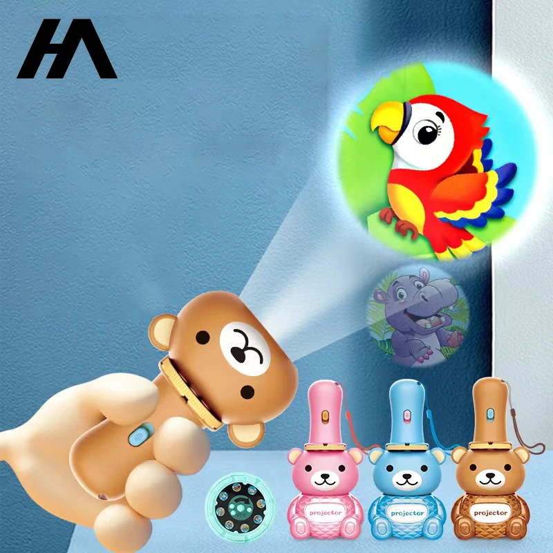 

Children Early Education Cognitive Toys Flashlight Projector Cartoon Torch Lamp Toy for Kids Children's gift small projection