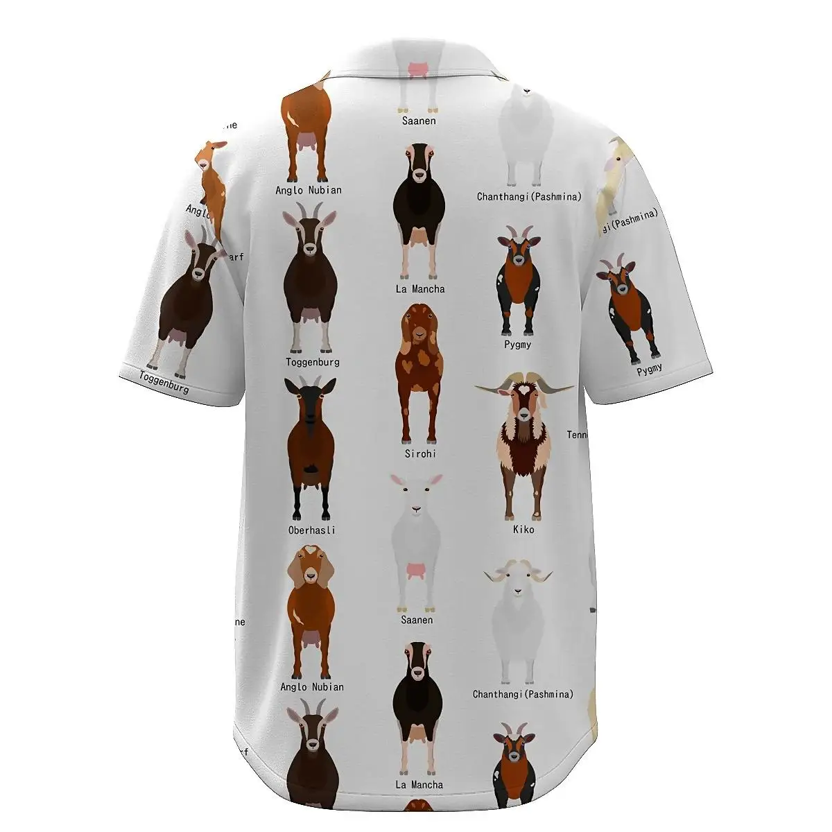 Гавайская рубашка Jumeast Goat с 3D принтом и коротким рукавом зеленый узор полиэстер