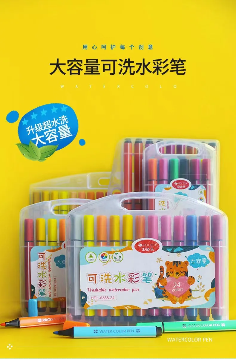 

Акварельная ручка Youyiduo разных цветов и стилей, безопасная, Нетоксичная и моющаяся детская треугольная ручка для рисования