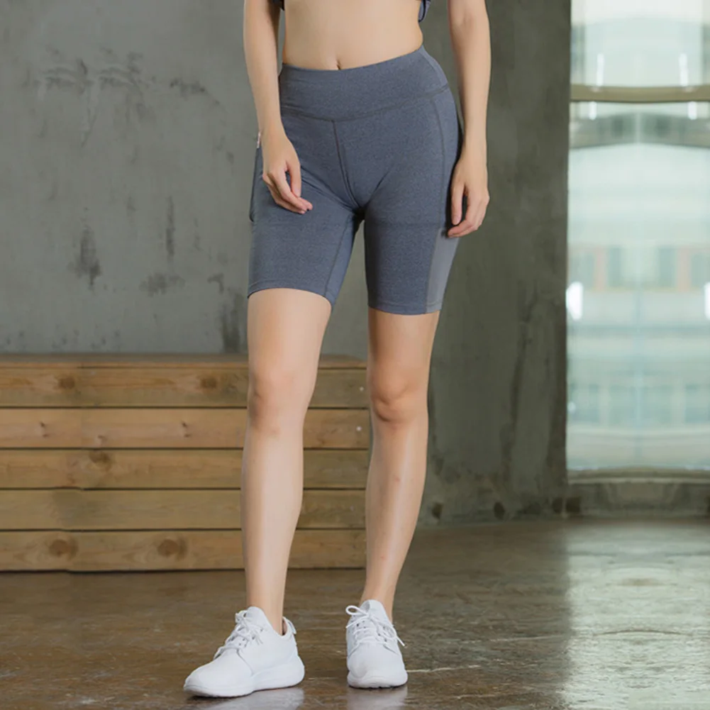 

Women Fashion Exercise Elastic Yoga Breathable Sweatproof Quick Dry Gym Fitness Running Shorts Cycling Side Pocket Compression
